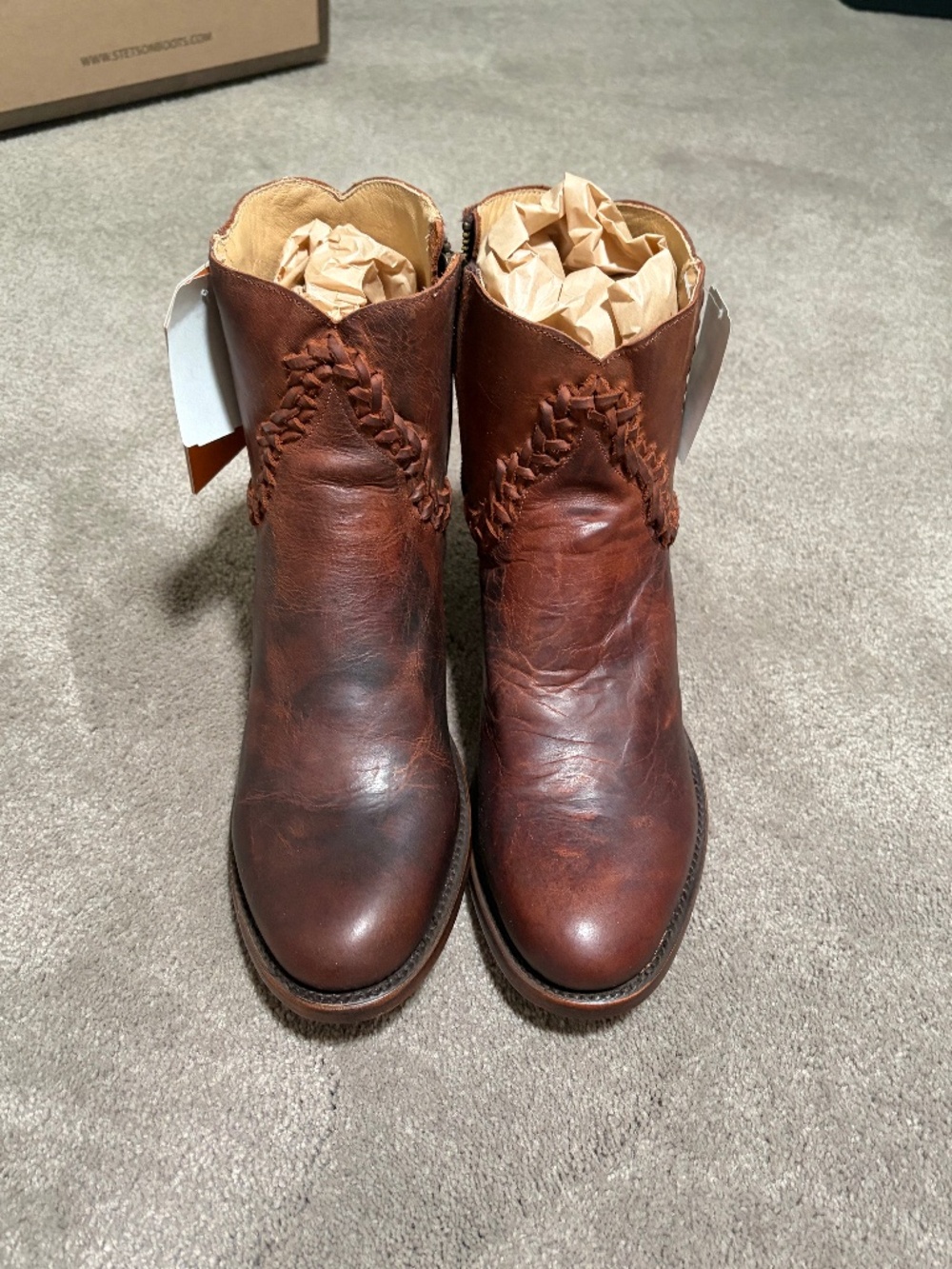 NWT Stetson Pixie Brown Leather Western Boots 9.5